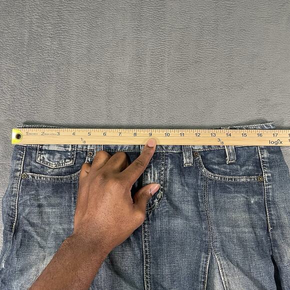 Guess Jeans Skirt Blue Women’s 28 Pleated Mini Y2K Distressed Denim - Picture 3 of 7